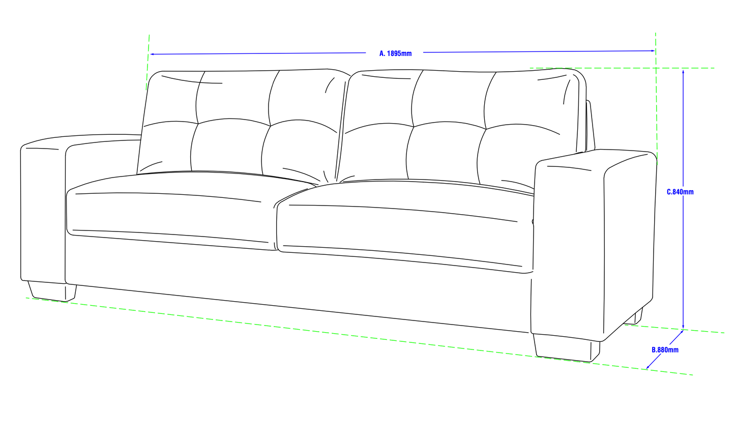 Stockholm Fabric Sofa