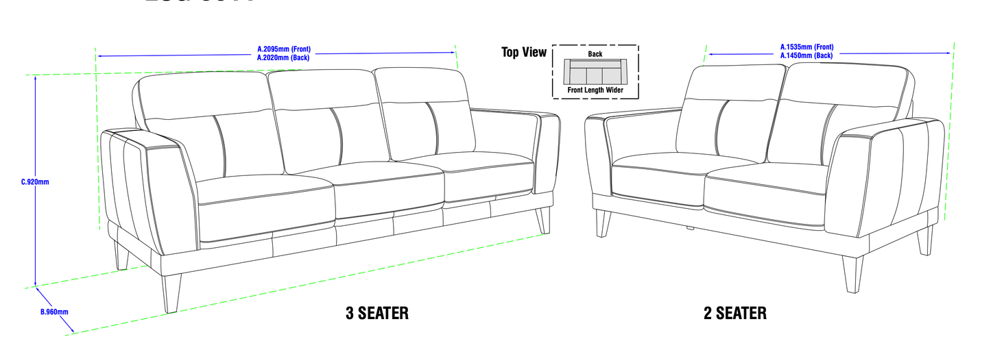 Athens Leather Sofa